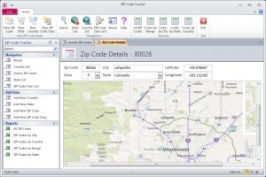 ZIP Code Tracker 2010 – ZIP Code Details Form